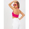 Fuchsiový žebrovaný crop top