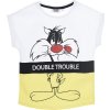 Bílo-žluté dívčí tričko Looney Tunes
