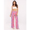 Růžové vzorované volné kalhoty