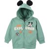 Světle zelená mikina Mickey Mouse s kapucí