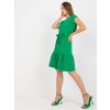 Zelené šaty s vázáním v pase