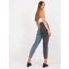 Černo-modré dámské džíny s vysokým pasem
