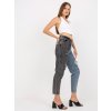 Černo-modré dámské džíny s vysokým pasem