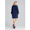 Šaty s nadýchanými rukávy M693 Navy
