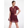 Vínové lehké šaty z šifonu