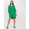 Zelené asymetrické košilové šaty s průstřihem