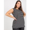 Černo-bílý pruhovaný top bez rukávů