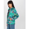 Zelená bomber mikina s tropickým vzorem