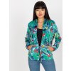 Zelená bomber mikina s tropickým vzorem