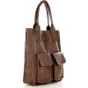 MARCO MAZZINI Tmavě hnědá shopper bag s kapsami