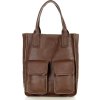 MARCO MAZZINI Tmavě hnědá shopper bag s kapsami
