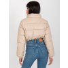 Světle béžová zkrácená prošívaná crop bunda