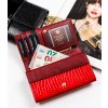 Peterson Červená dlouhá peněženka s hadím vzorem a lemem Y023