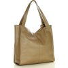 MARCO MAZZINI Béžová taupe dámská kožená shopper kabelka