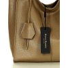 MARCO MAZZINI Béžová taupe dámská kožená shopper kabelka