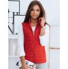 Červená prošívaná krátká vesta ROSILA (Velikost S)
