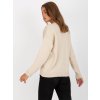 Béžový volný svetr s výstřihem do V