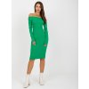 Zelené žebrované uplé šaty