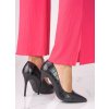 Módní černé lodičky na  jehlovém podpatku