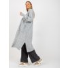 Světle šedý maxi kardigan s kapsami