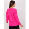 Neonově růžový pletený svetřík na knoflíky