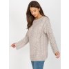 Světle béžový svetřík s copánkovým vzorem (Velikost ONE SIZE)