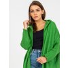Zelený dlouhý kardigan "Never give up"