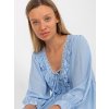 Světle modré minišaty s volánem v boho stylu (Velikost ONE SIZE)