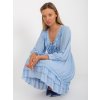 Světle modré minišaty s volánem v boho stylu (Velikost ONE SIZE)