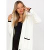 Smetanový kardigan s lemováním a kapsami