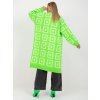 Neonově zelený dlouhý oversized kardigan