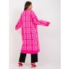 Neonově růžový dlouhý oversized kardigan (Velikost ONE SIZE)