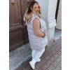 Světle fialová prošívaná vesta s kapucí MIRELLI (Velikost 5XL)