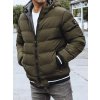 Khaki-černá oboustranná pánská zimní bunda