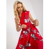 Červené šaty s květinami