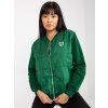 Tmavě zelená prošívaná bomber mikina