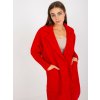 Červený teddy coat Eveline s kapsami