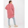 Tmavě růžový teddy coat Eveline s kapsami