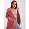 Tmavě růžový teddy coat Eveline s kapsami