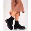 Černé dámské kotníkové boty na platformě Shelovet