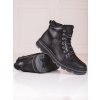 Černé pánské šněrovací kotníkové boty