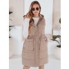 Béžová prošívaná dlouhá vesta LADISA
