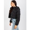 Černá crop zimní bunda s odnímatelnými rukávy