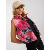 Růžová květinová krátká vesta