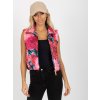 Růžová květinová krátká vesta