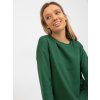 Tmavě zelená dámská mikina bez kapuce