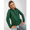 Tmavě zelená dámská mikina bez kapuce