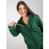 Tmavě zelená asymetrická mikina
