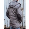 Šedá teplá kabátová bunda s kapsami