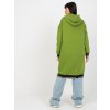 Světle zelená dlouhá mikina na zip